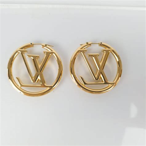 louis vuitton large hoop earrings|designer hoop earrings Louis Vuitton.